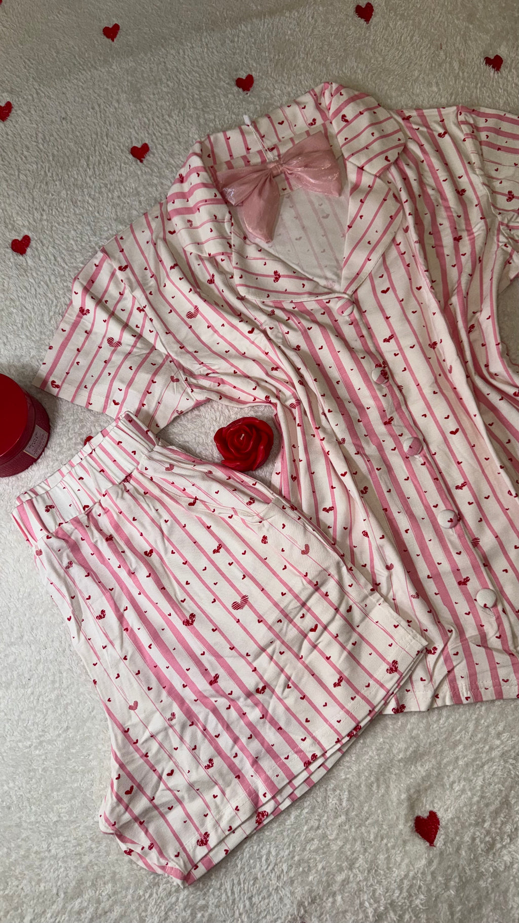 Sweet Love Heart-Print Cotton pajama