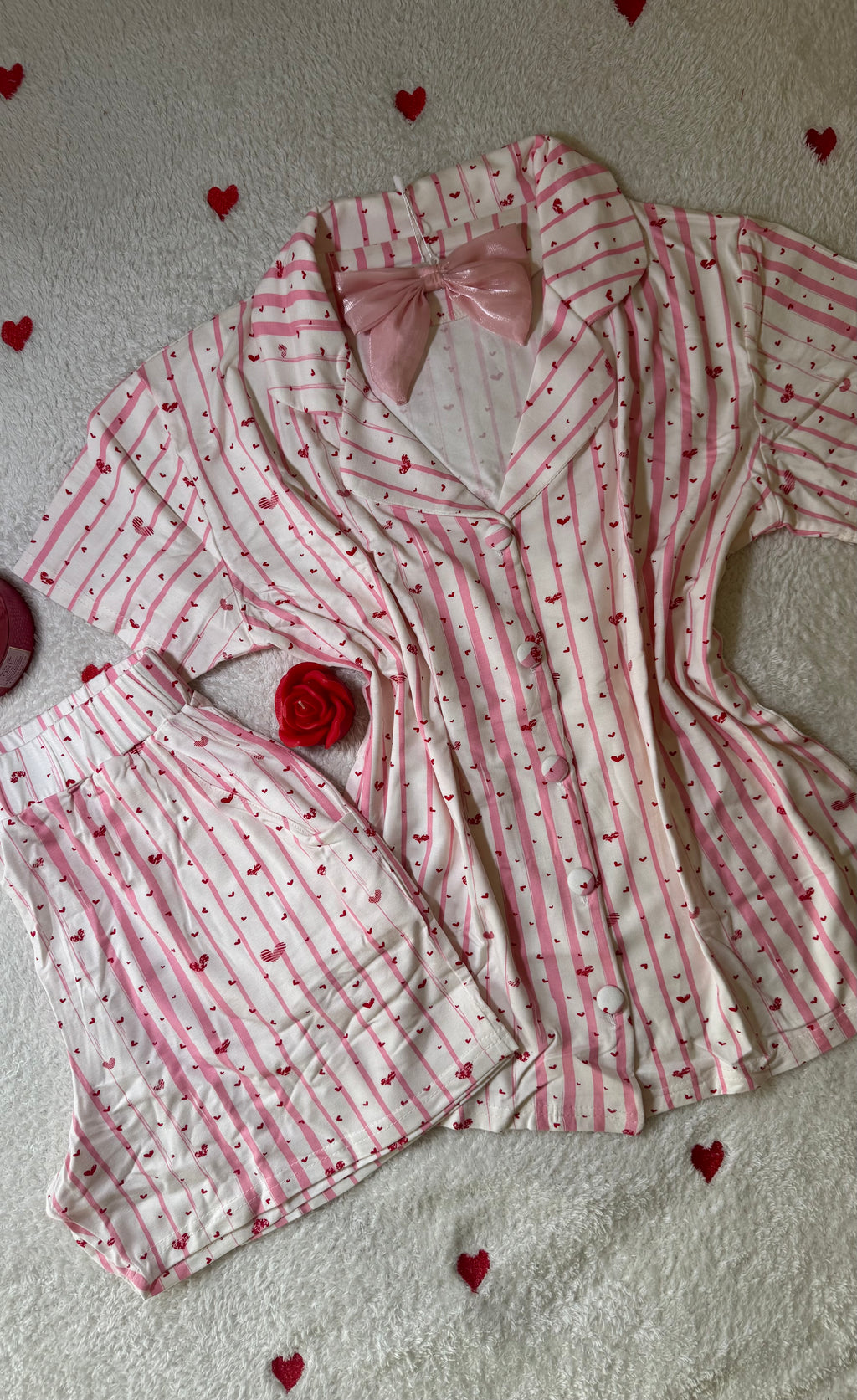 Sweet Love Heart-Print Cotton pajama