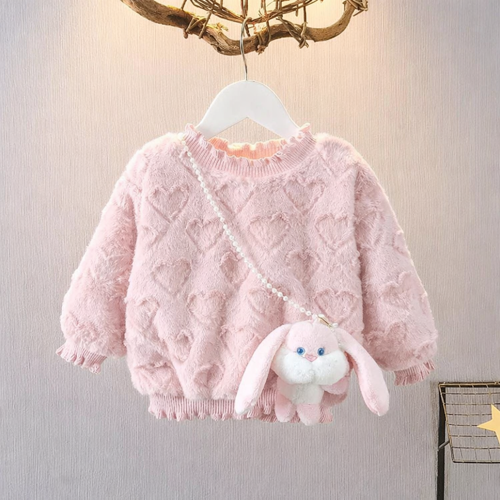 Light Pink Heart-Textured 💓 Sweater