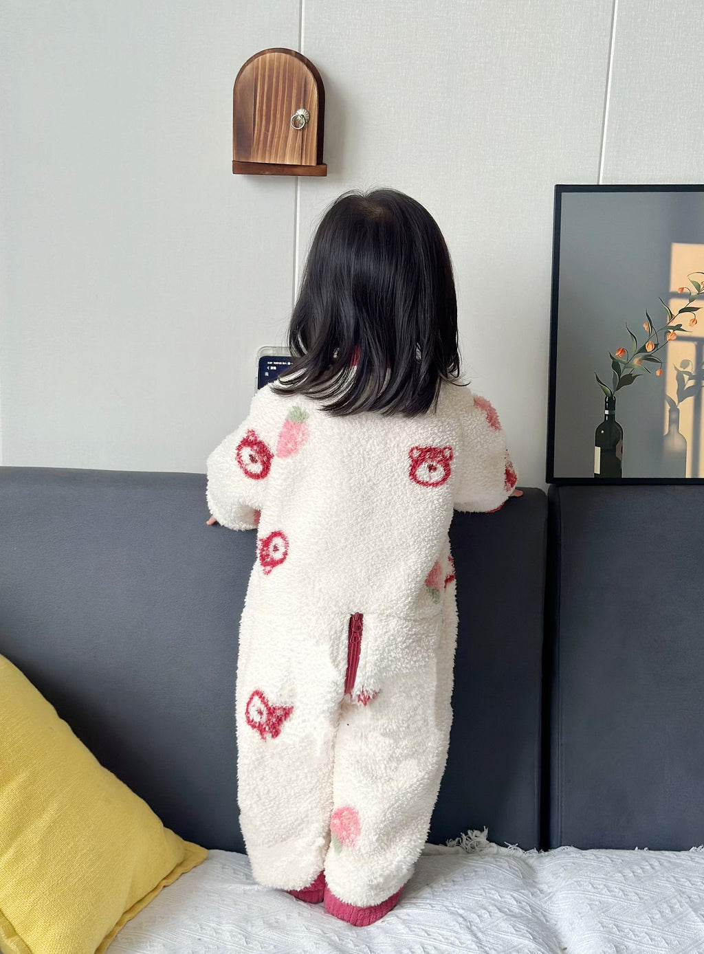 Toddler Fuzzy Bear Fleece Jumpsuit