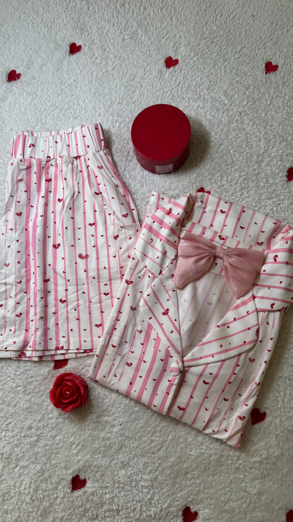 Sweet Love Heart-Print Cotton pajama