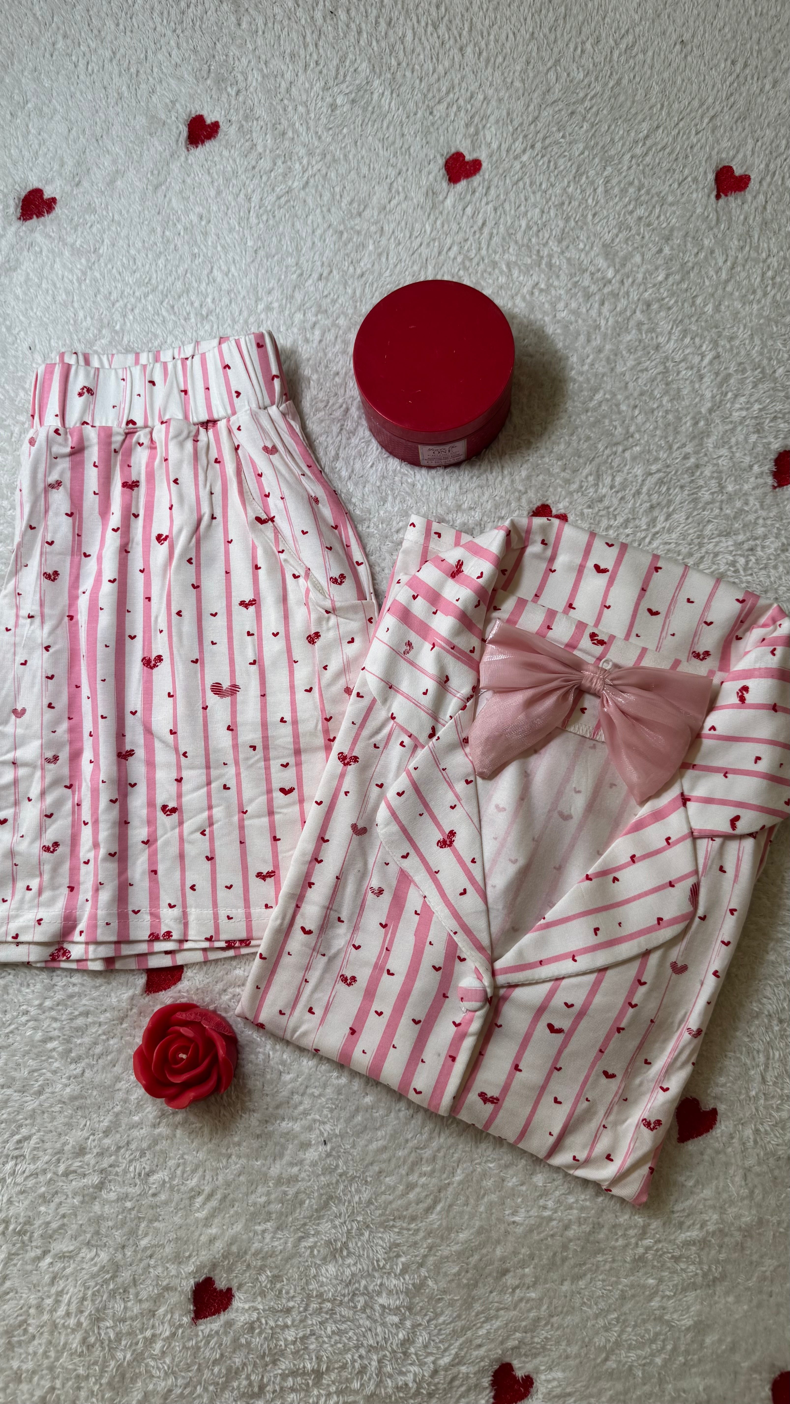 Sweet Love Heart-Print Cotton pajama