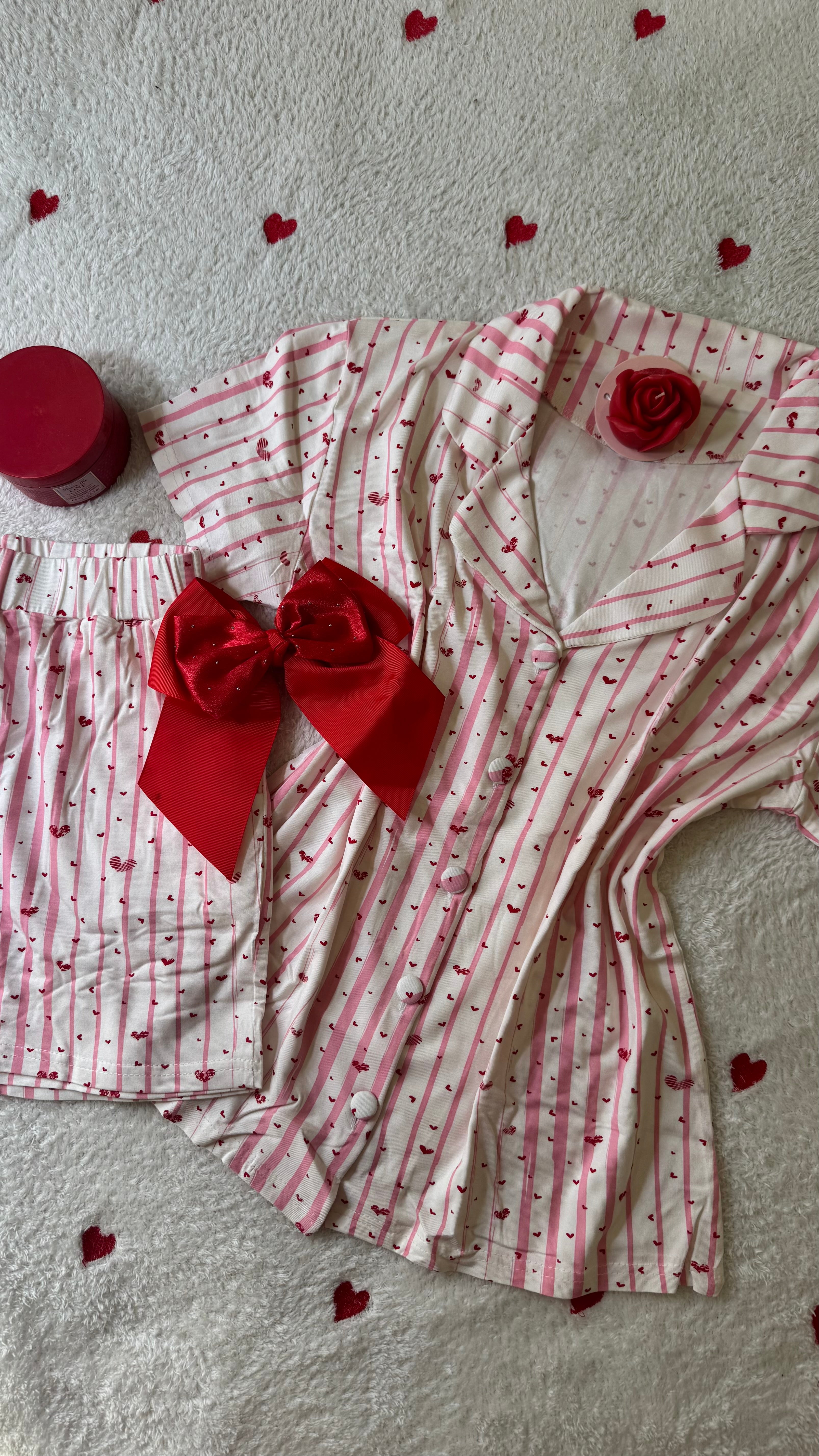 Sweet Love Heart-Print Cotton pajama