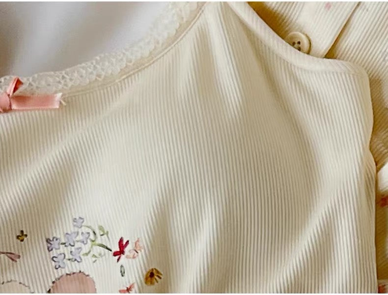 Cute 3-Piece Floral Sleepwear