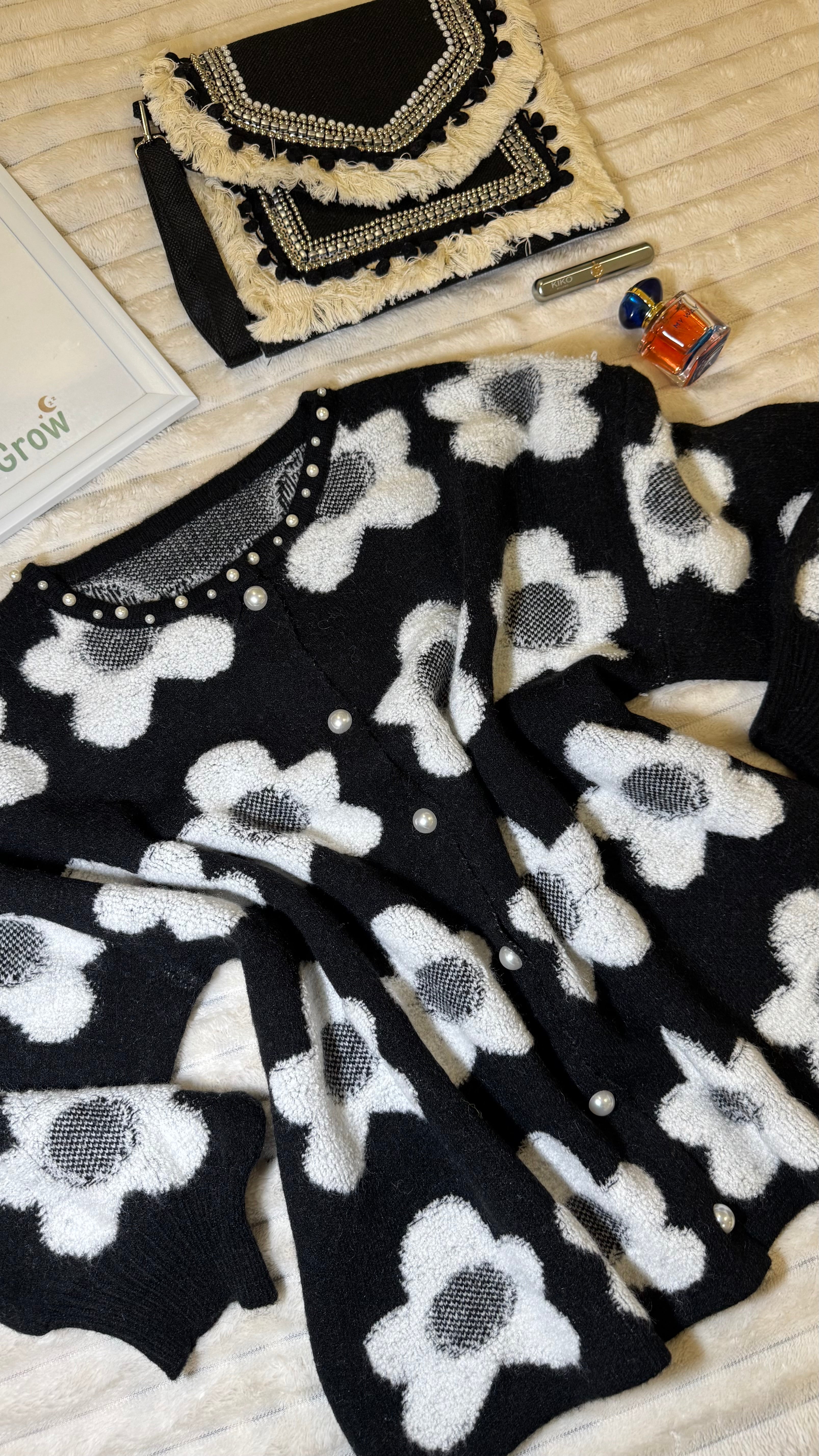 Floral long cardigan