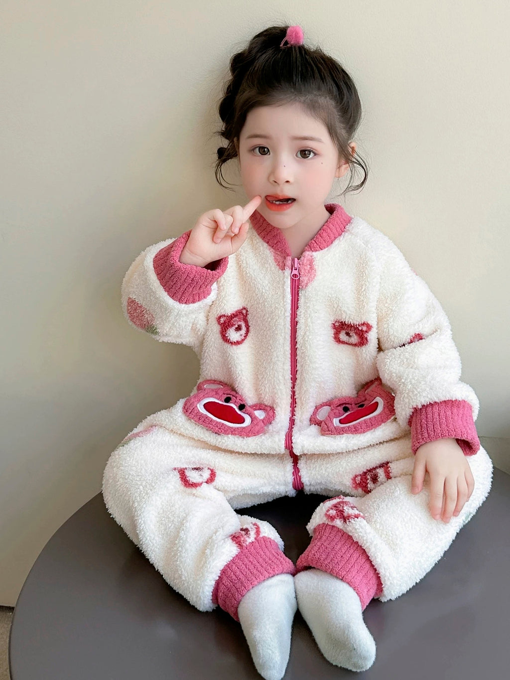 Toddler Fuzzy Bear Fleece Jumpsuit