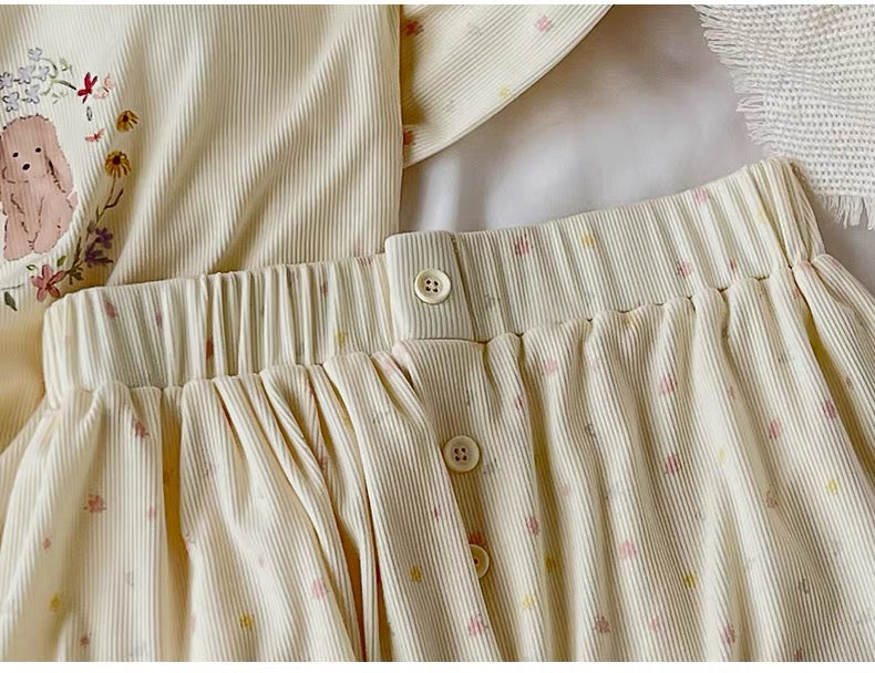 Cute 3-Piece Floral Sleepwear