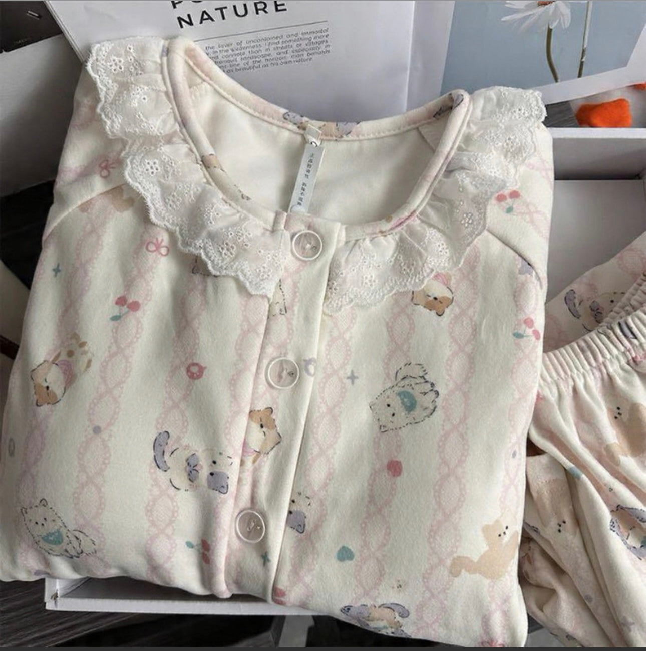 Vintage-Style Ruffle Lace Pajama Set 🇨🇳