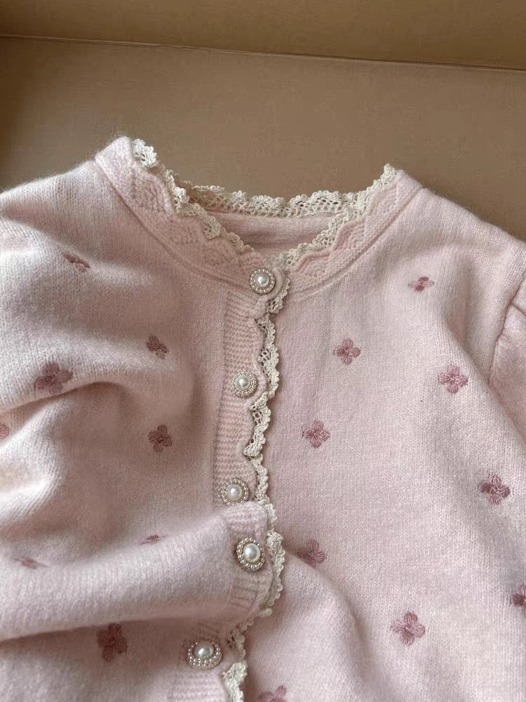 Floral Embroidered Knit Cardigan 🇰🇷