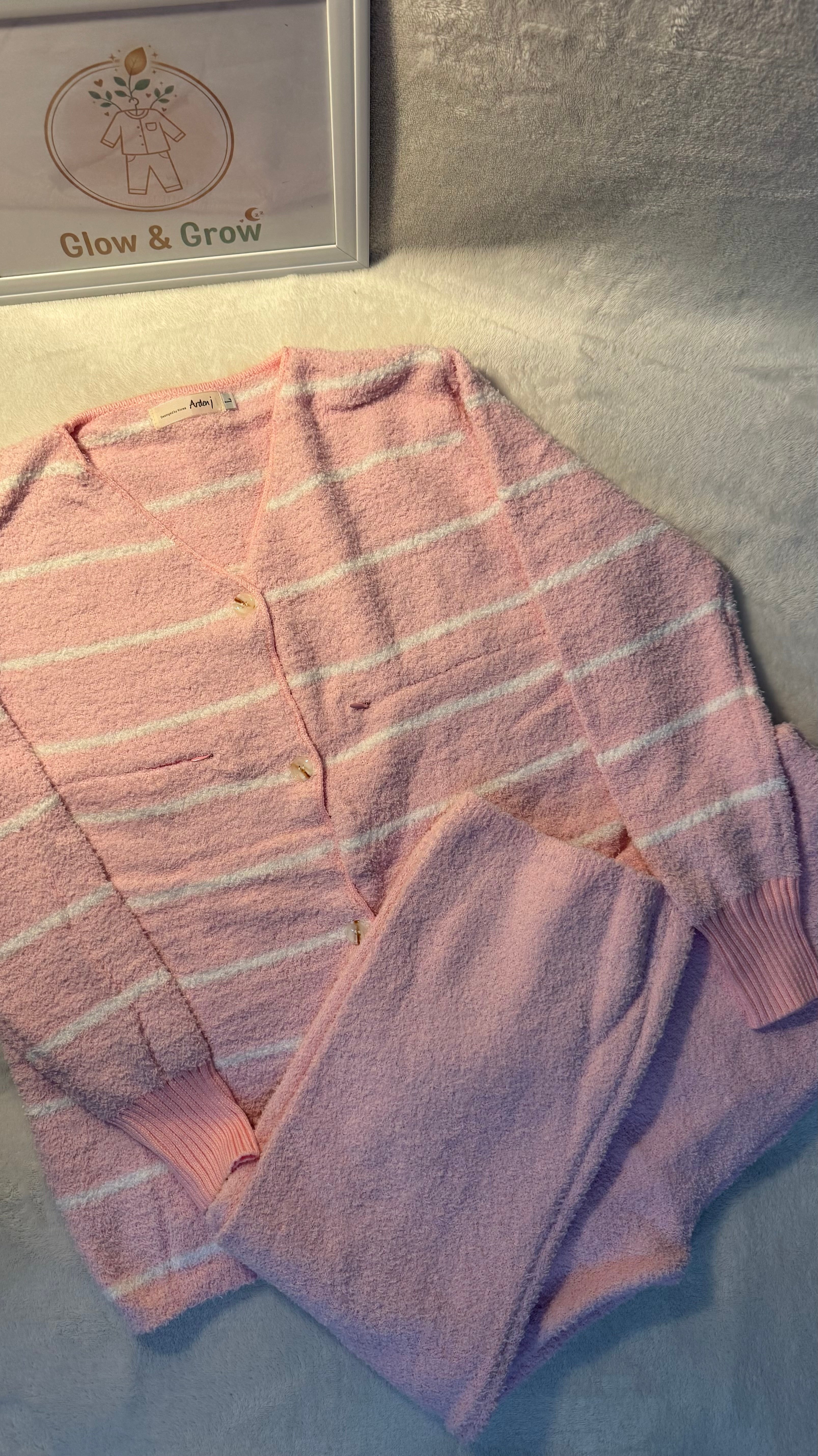Winter Nursing Pajama Set – Soft Plush Maternity Sleepwear with Breastfeeding Access 🇨🇳