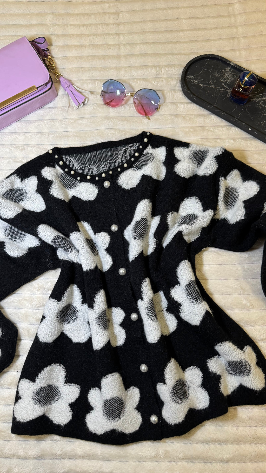 Floral long cardigan
