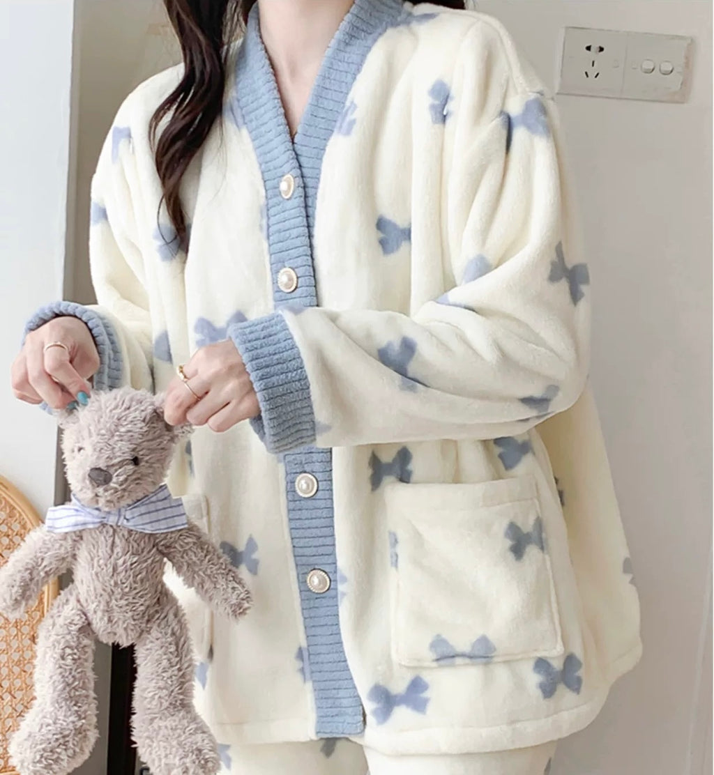 Cozy Fleece Nursing Pajama Set