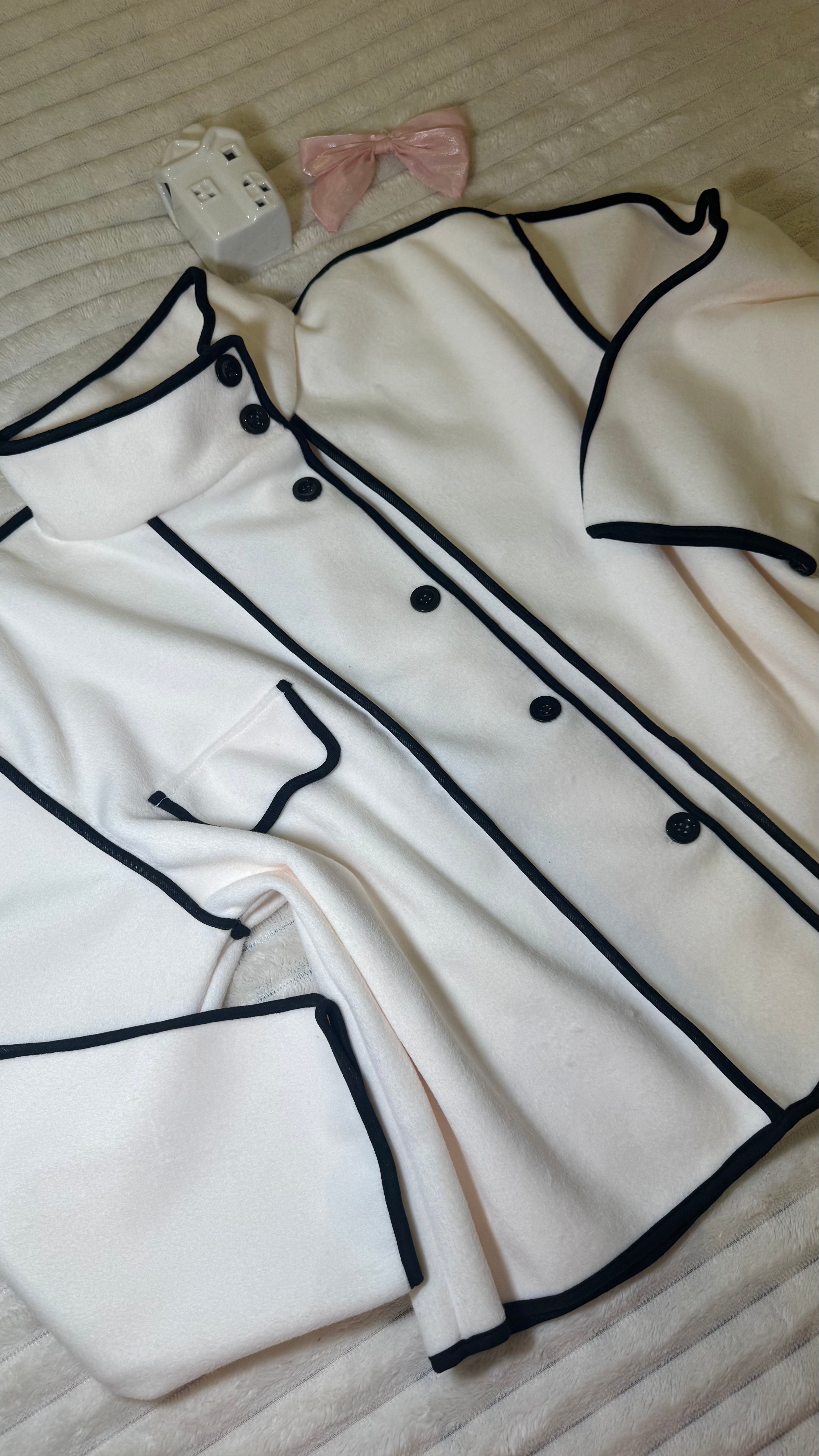 Elegant Cream Fleece Jacket