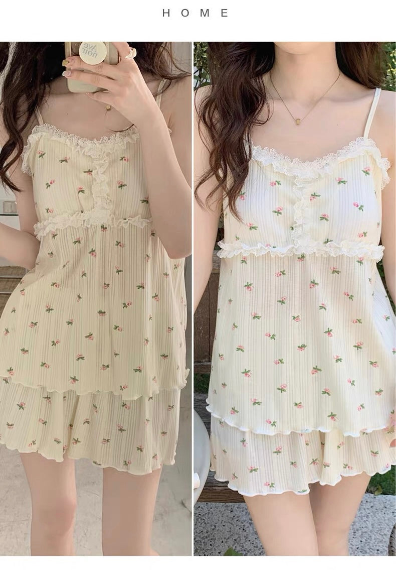 Floral Ruffled Pajama