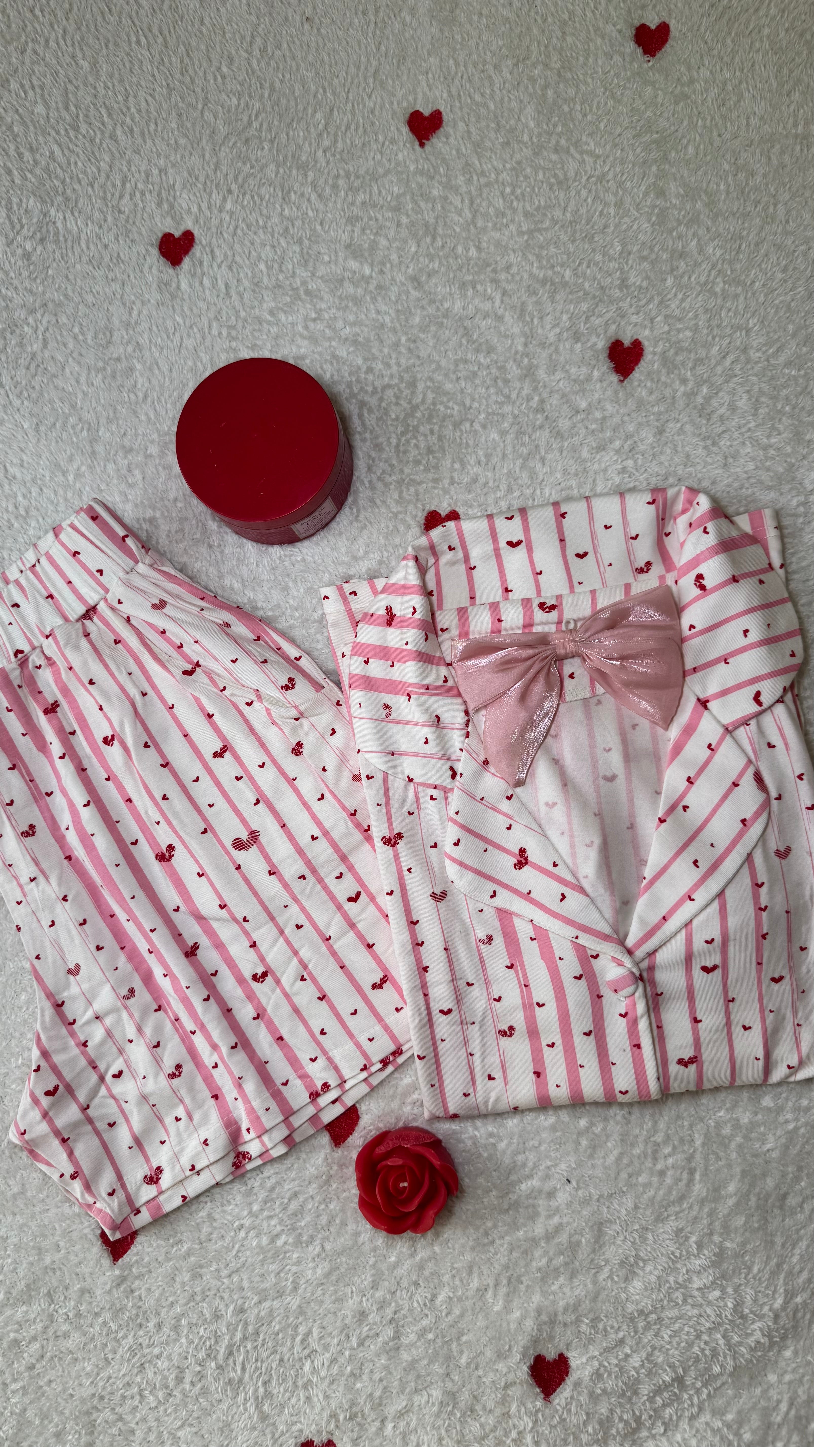 Sweet Love Heart-Print Cotton pajama