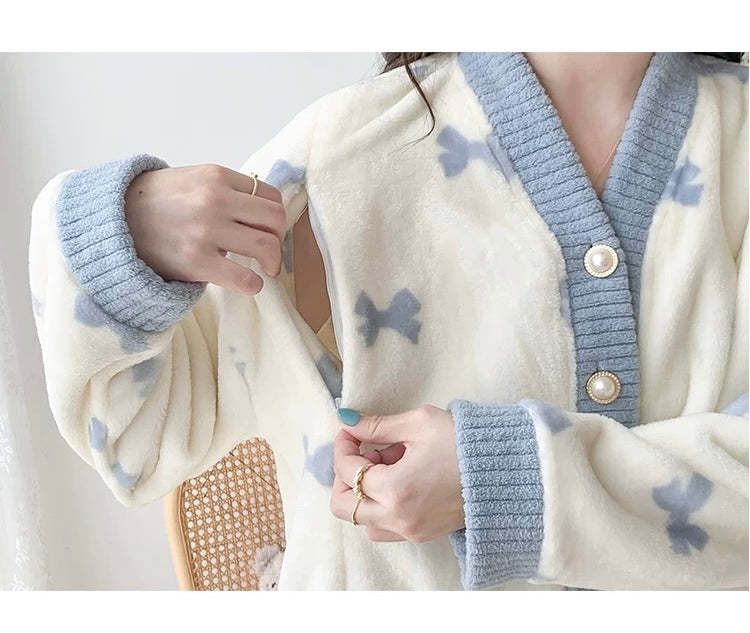 Cozy Fleece Nursing Pajama Set