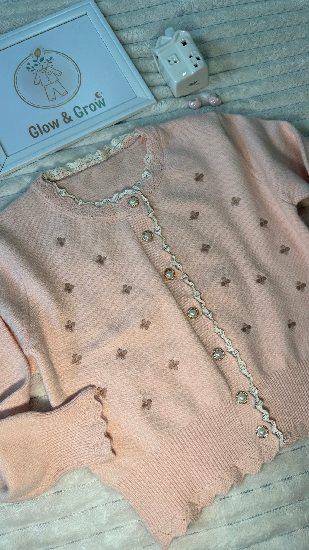 Floral Embroidered Knit Cardigan 🇰🇷