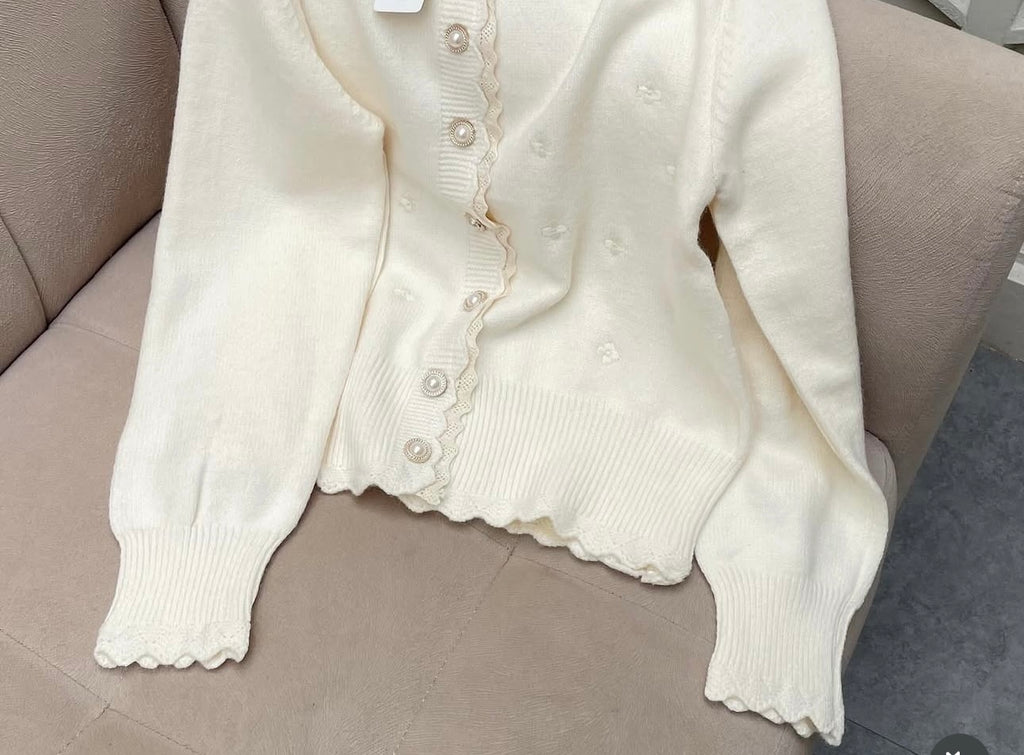 Floral Embroidered Knit Cardigan 🇰🇷