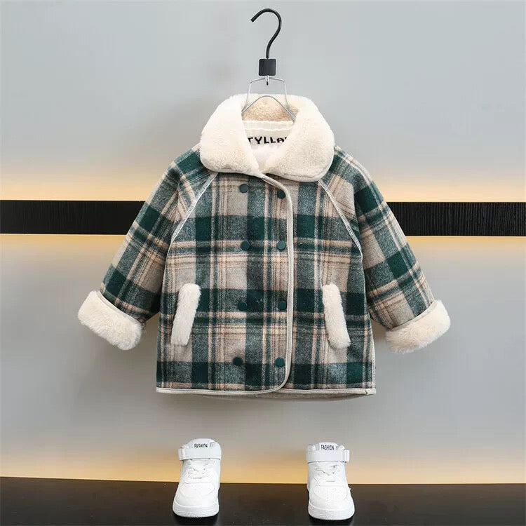 Jacket with Plush Fur Lining and Collar