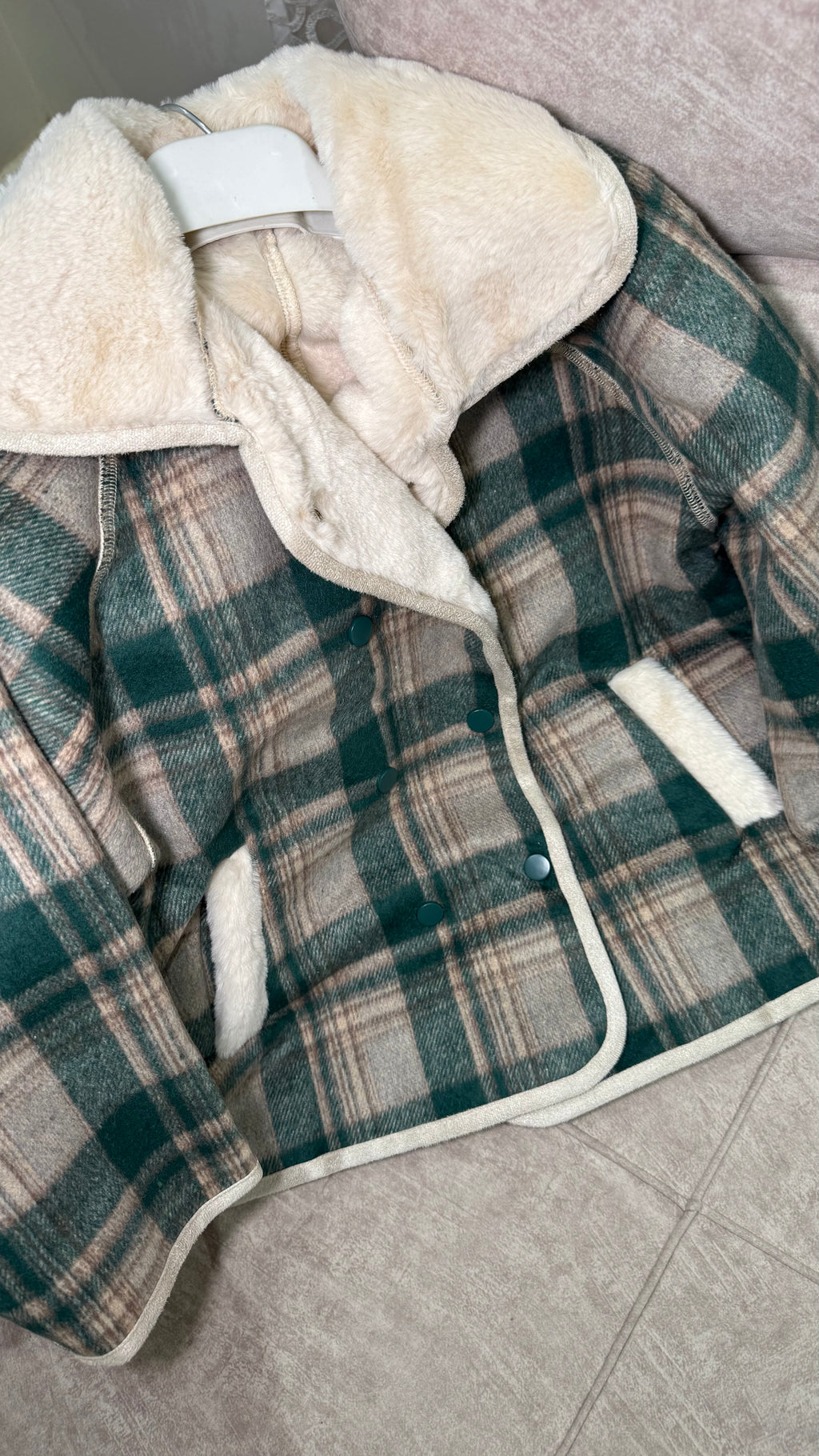 Jacket with Plush Fur Lining and Collar