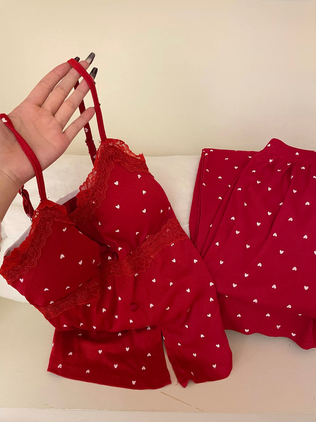 Ribbed cotton pj ♥️🤍