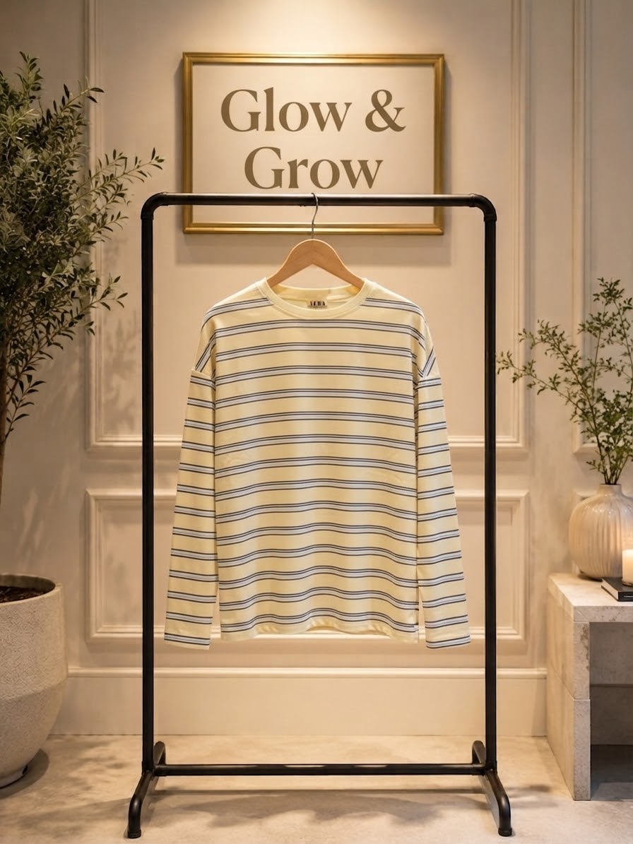 Elegant Striped T-shirt 💛🫰🏻