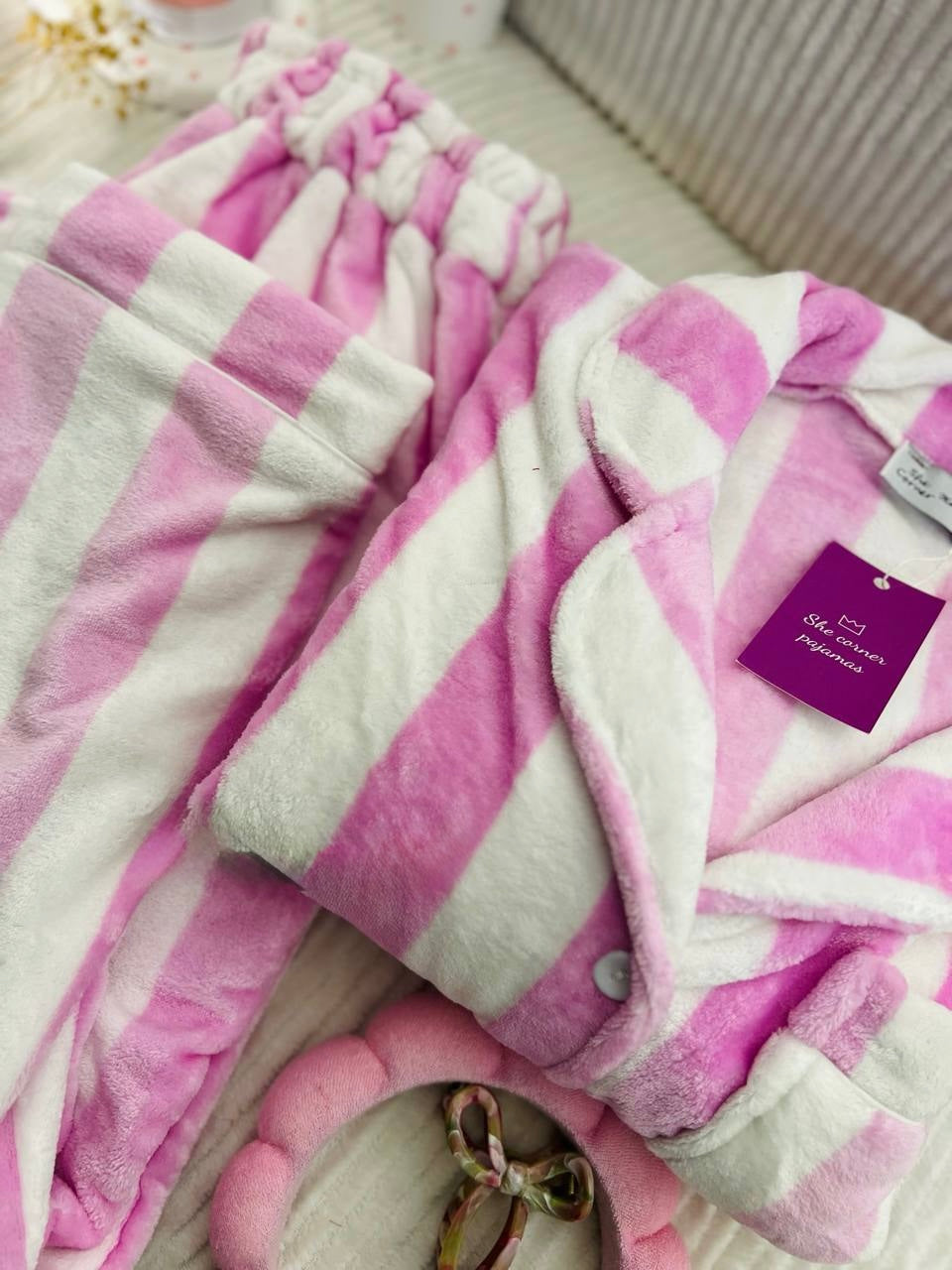 Candy Stripe Plush Pajama