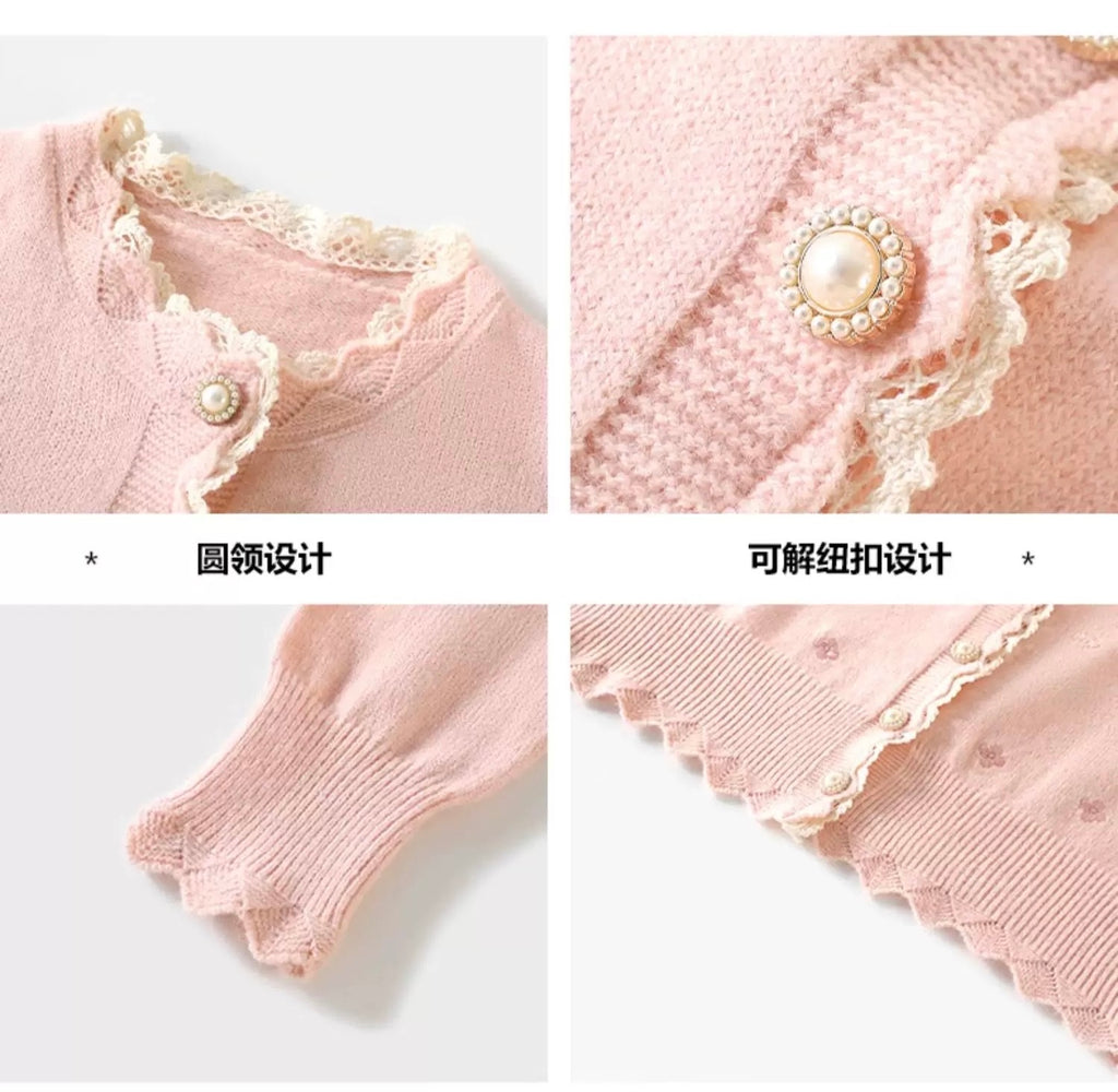 Floral Embroidered Knit Cardigan 🇰🇷