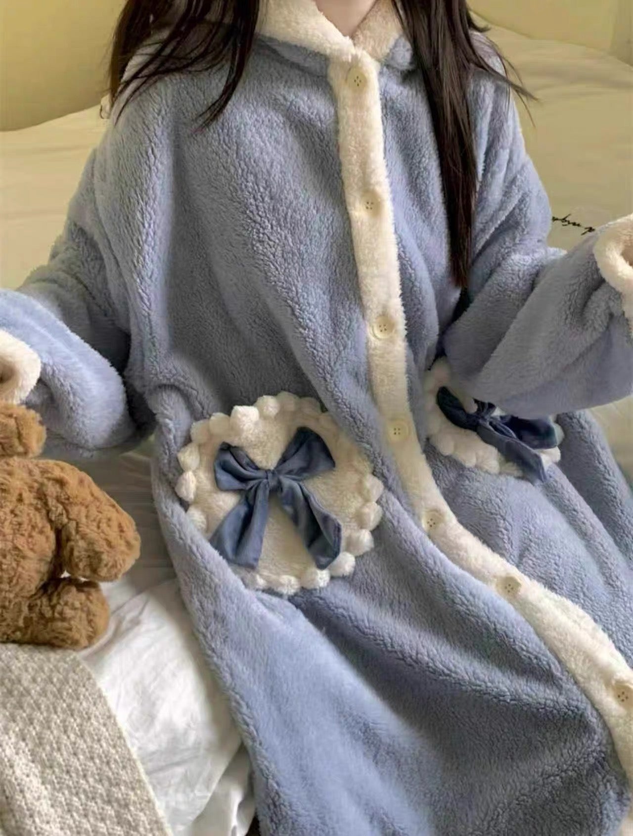 Ultra-Soft Fleece Winter Long Robe