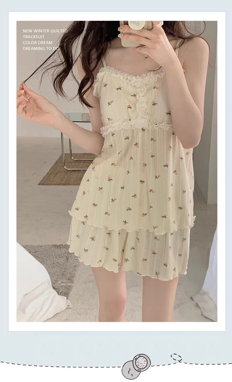 Floral Ruffled Pajama