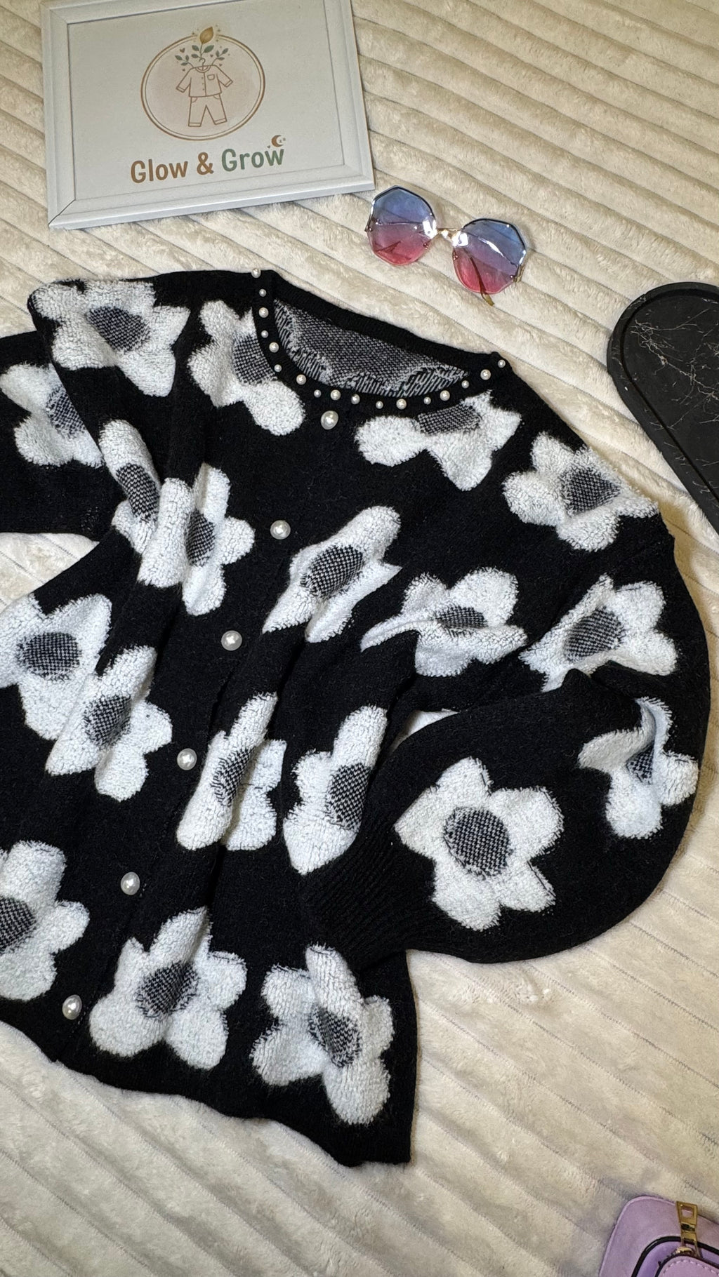Floral long cardigan