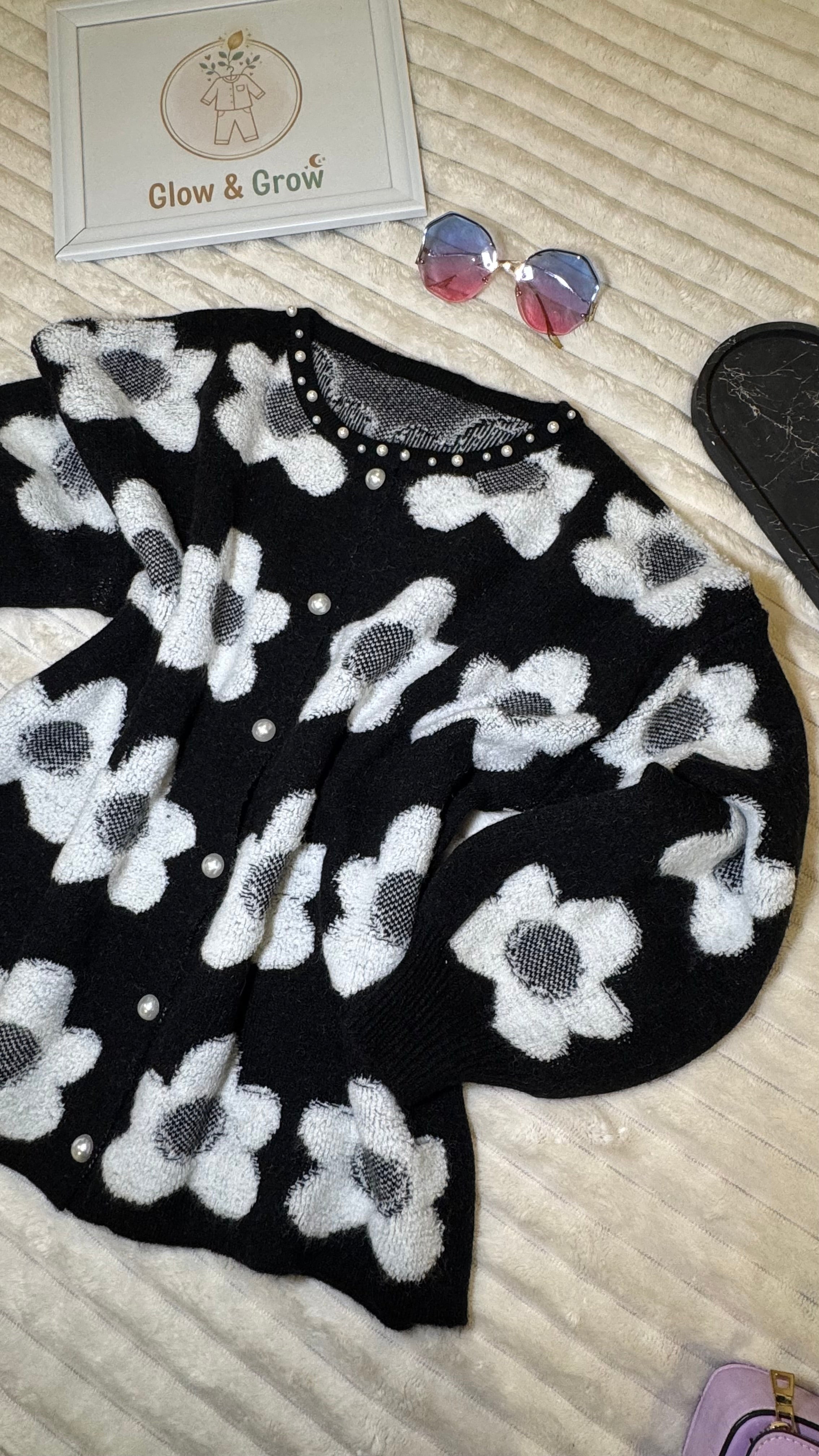 Floral long cardigan