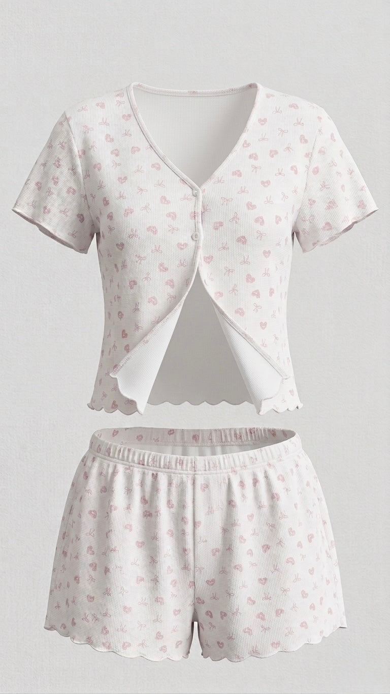 Sweet Pink Bows Waffle set