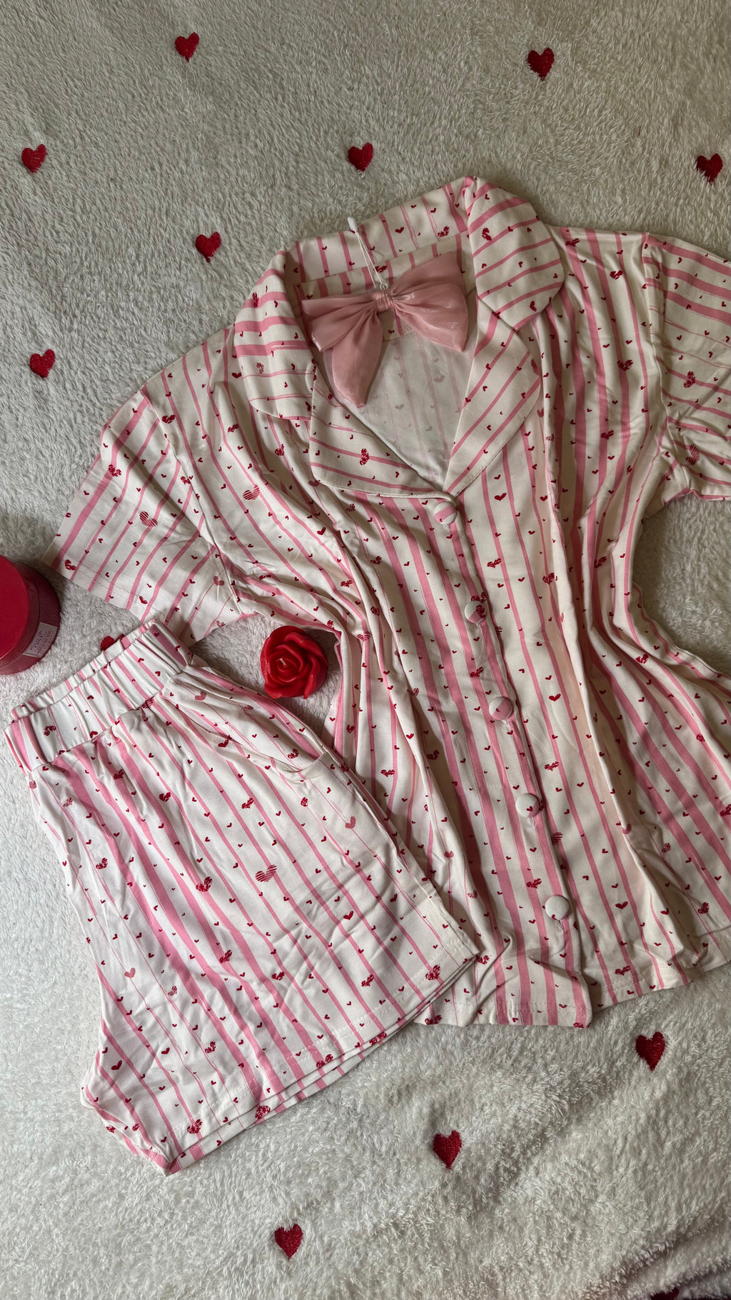 Sweet Love Heart-Print Cotton pajama