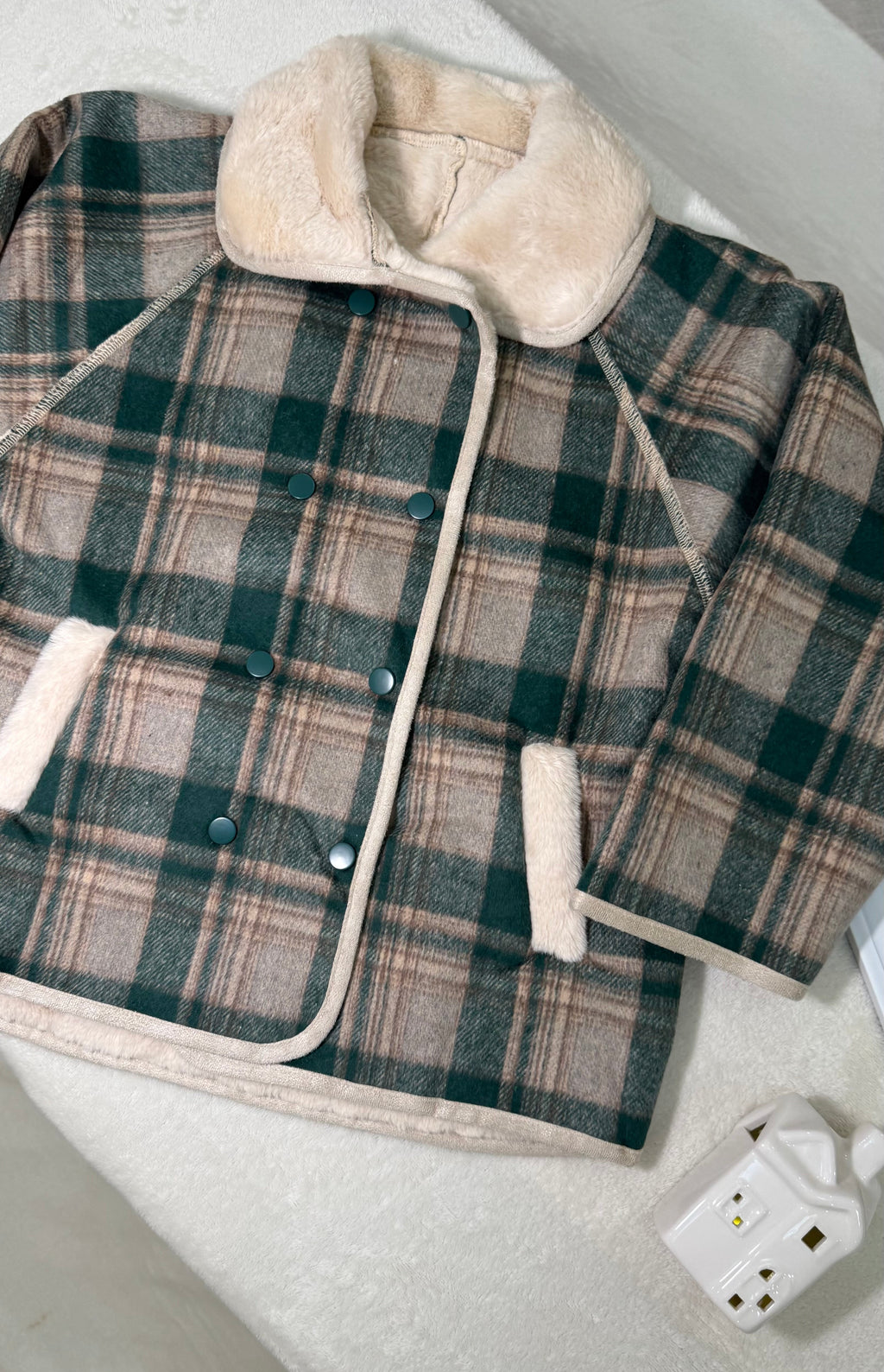 Jacket with Plush Fur Lining and Collar