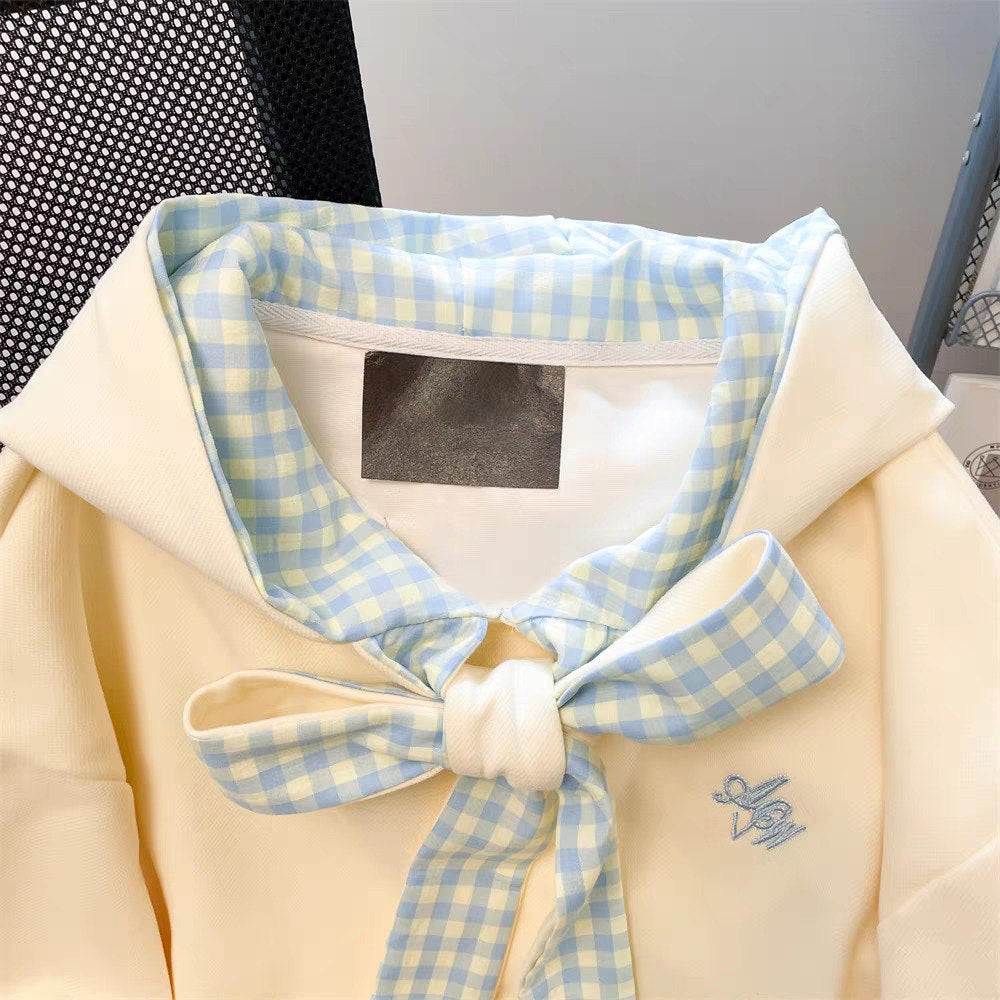 Hoodie with Gingham Bow 🇰🇷