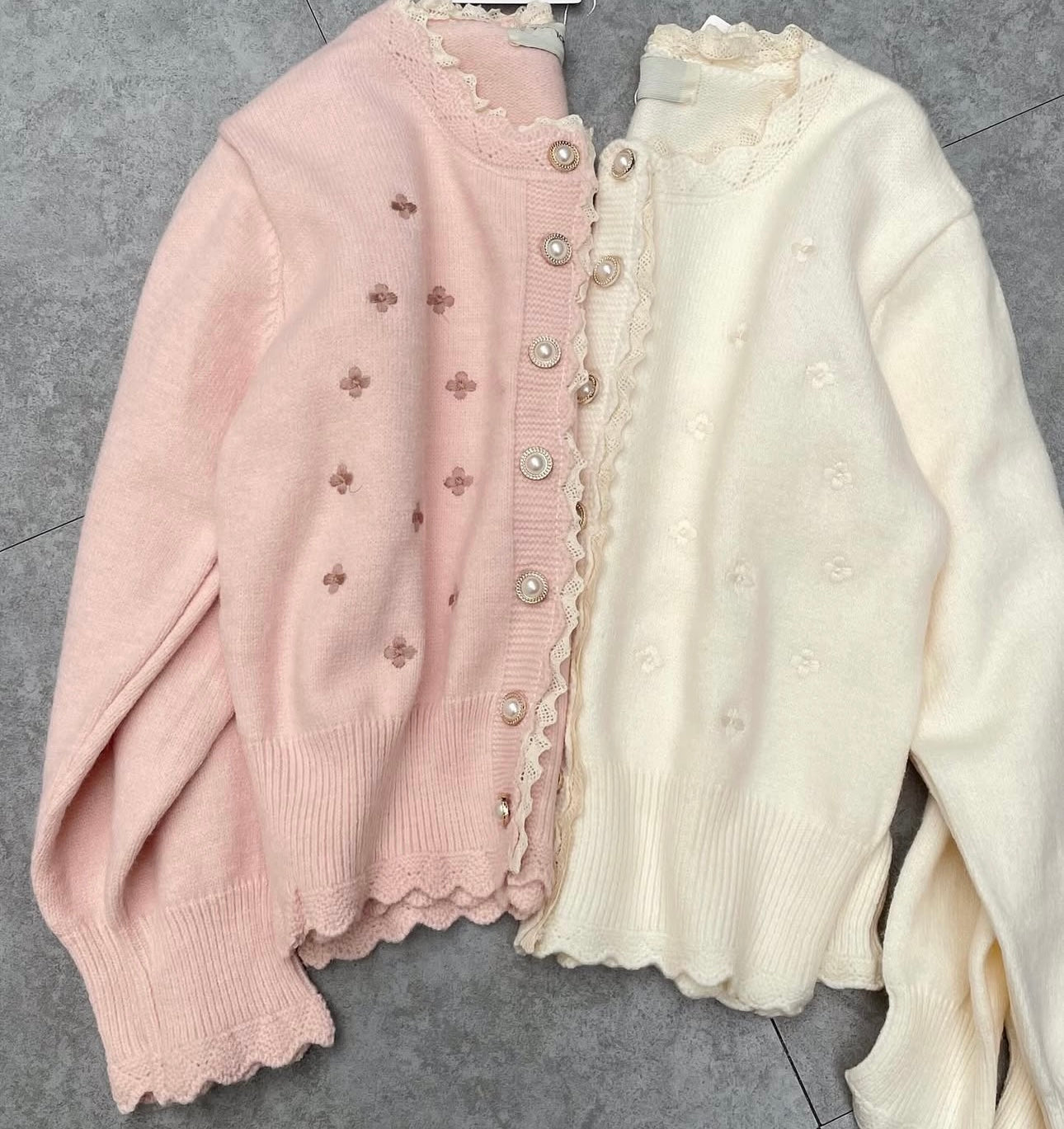 Floral Embroidered Knit Cardigan 🇰🇷
