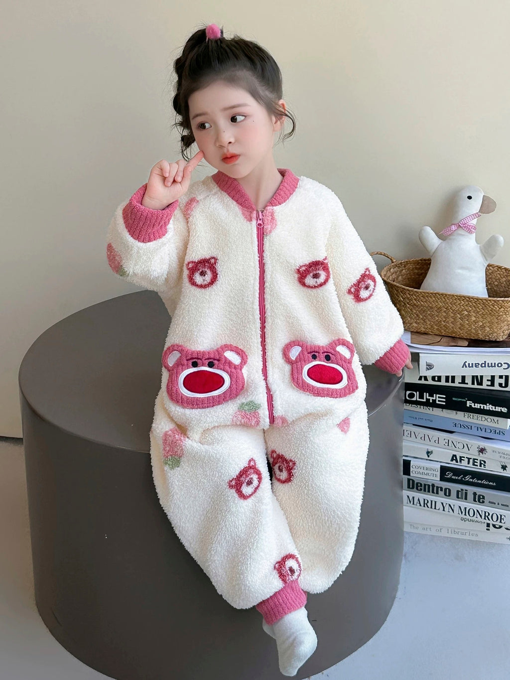 Toddler Fuzzy Bear Fleece Jumpsuit