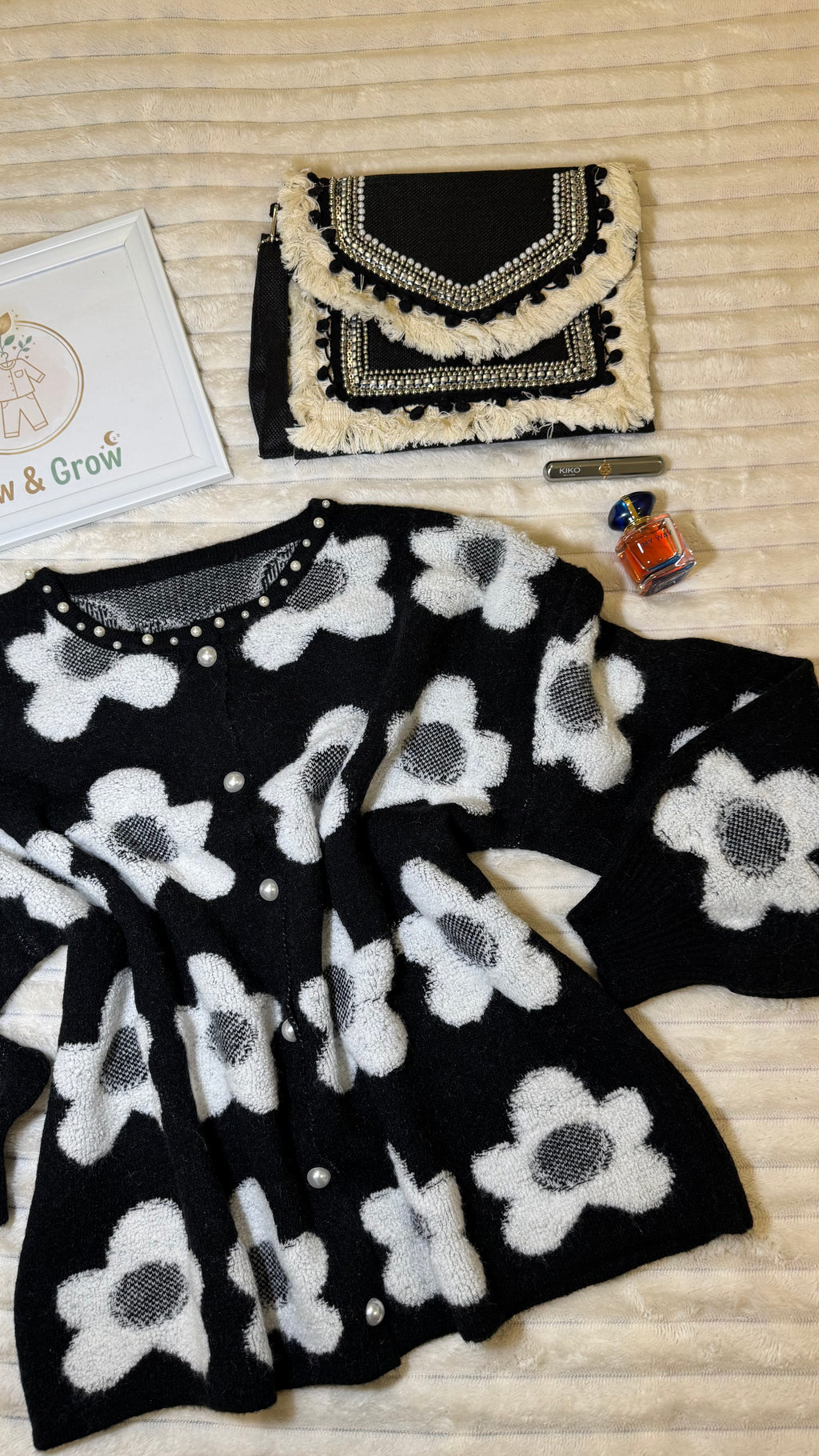 Floral long cardigan