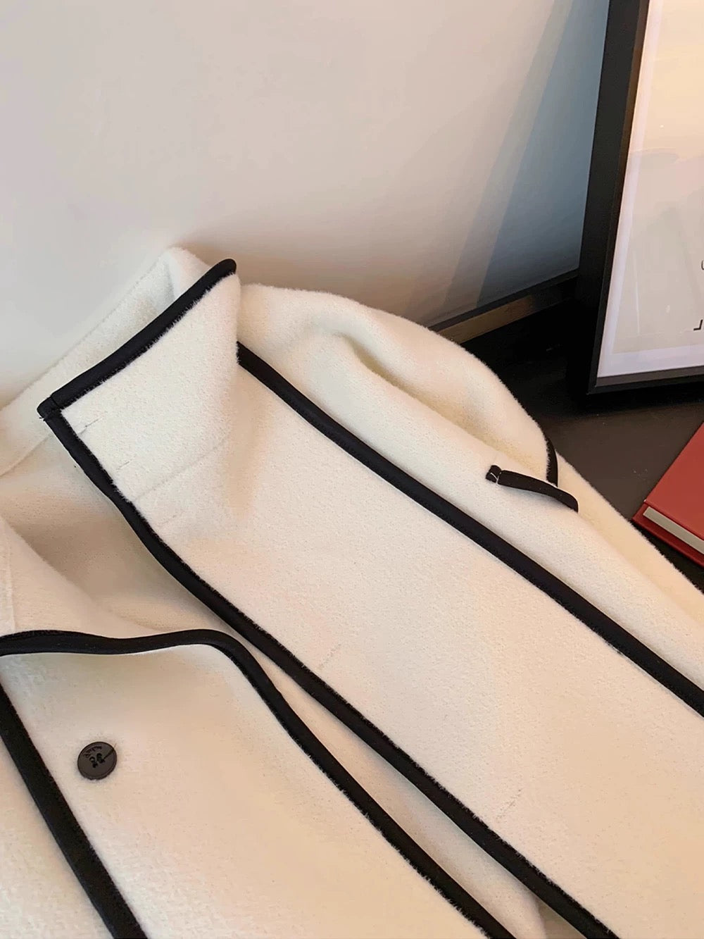 Elegant Cream Fleece Jacket