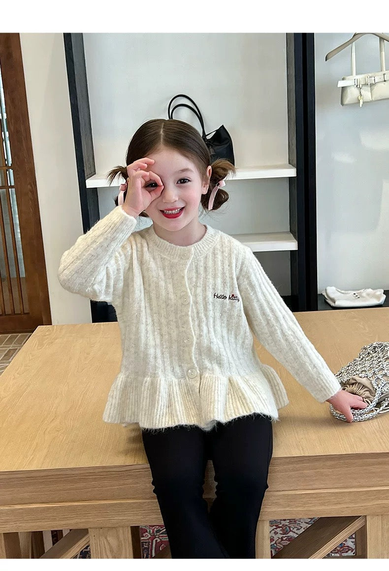 Hello Kitty Knitted Ruffle Cardigan 🇰🇷