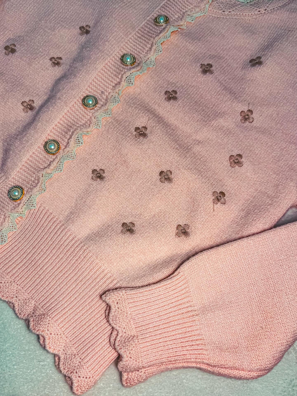 Floral Embroidered Knit Cardigan 🇰🇷