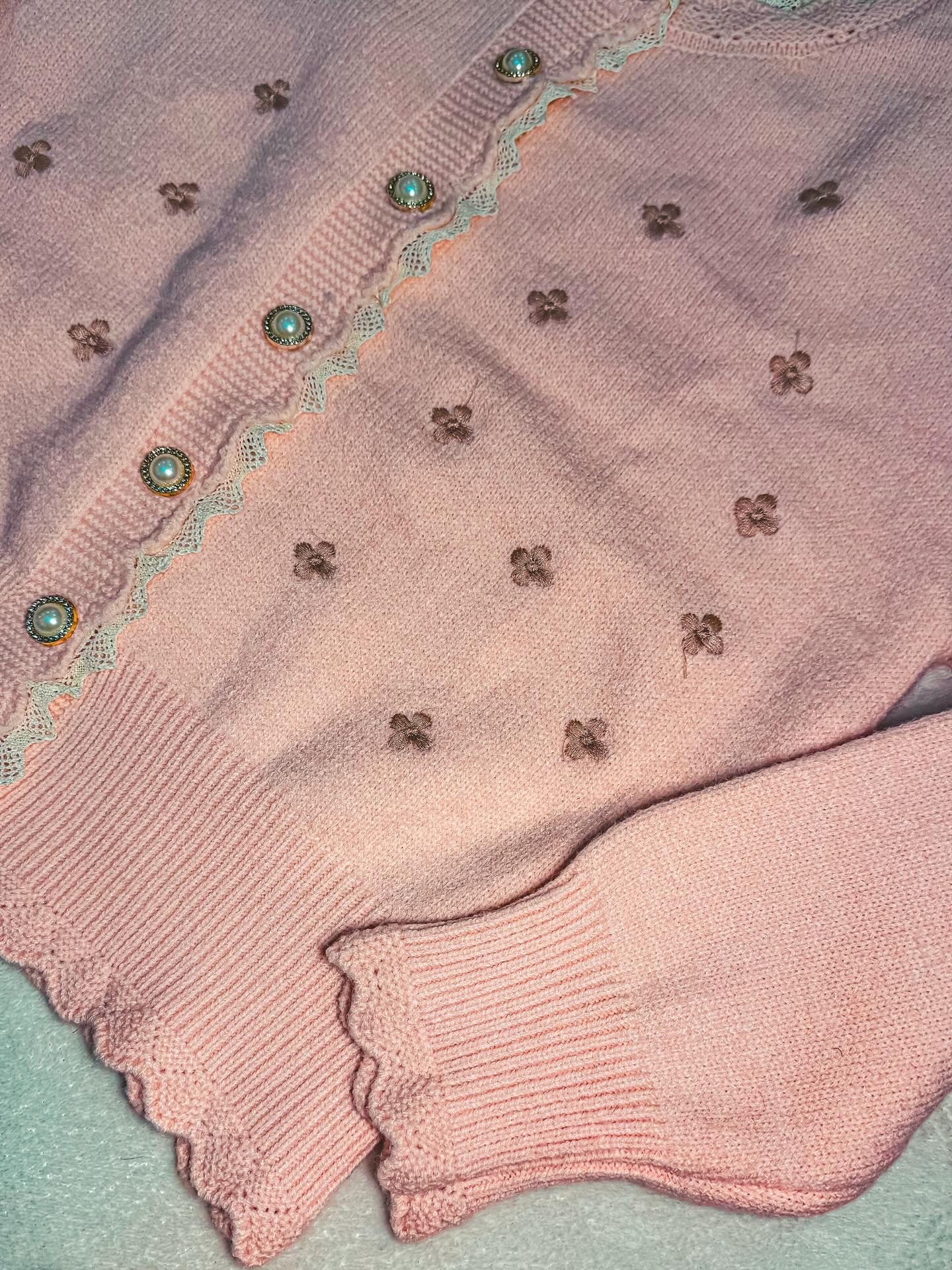 Floral Embroidered Knit Cardigan 🇰🇷