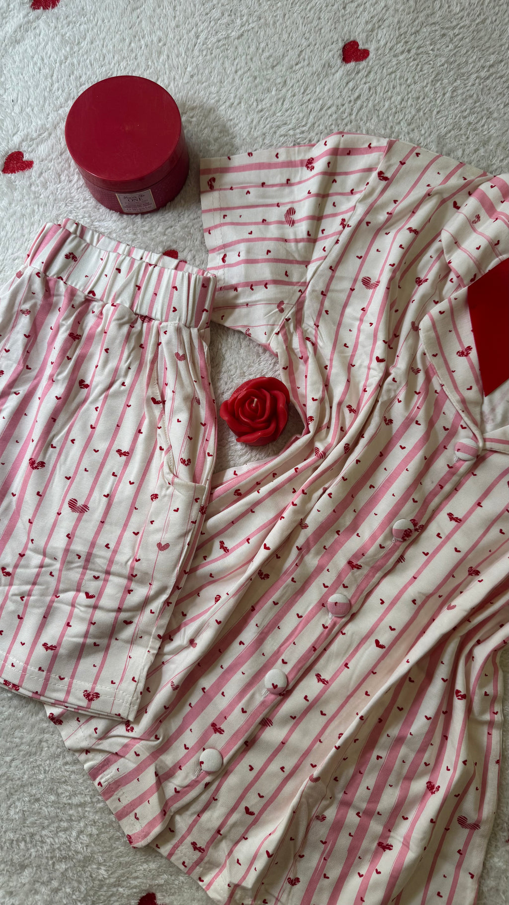 Sweet Love Heart-Print Cotton pajama