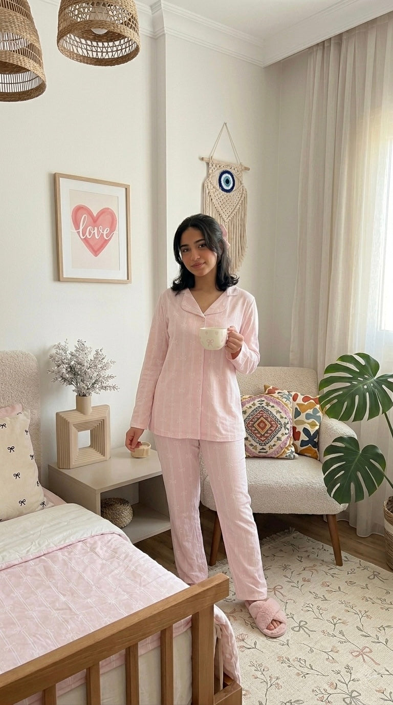Elegant Pink Bow classic pajama