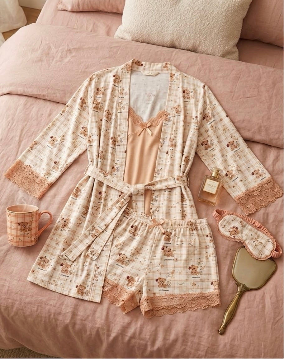 Teddy Lace 3-Pieces Pyjama